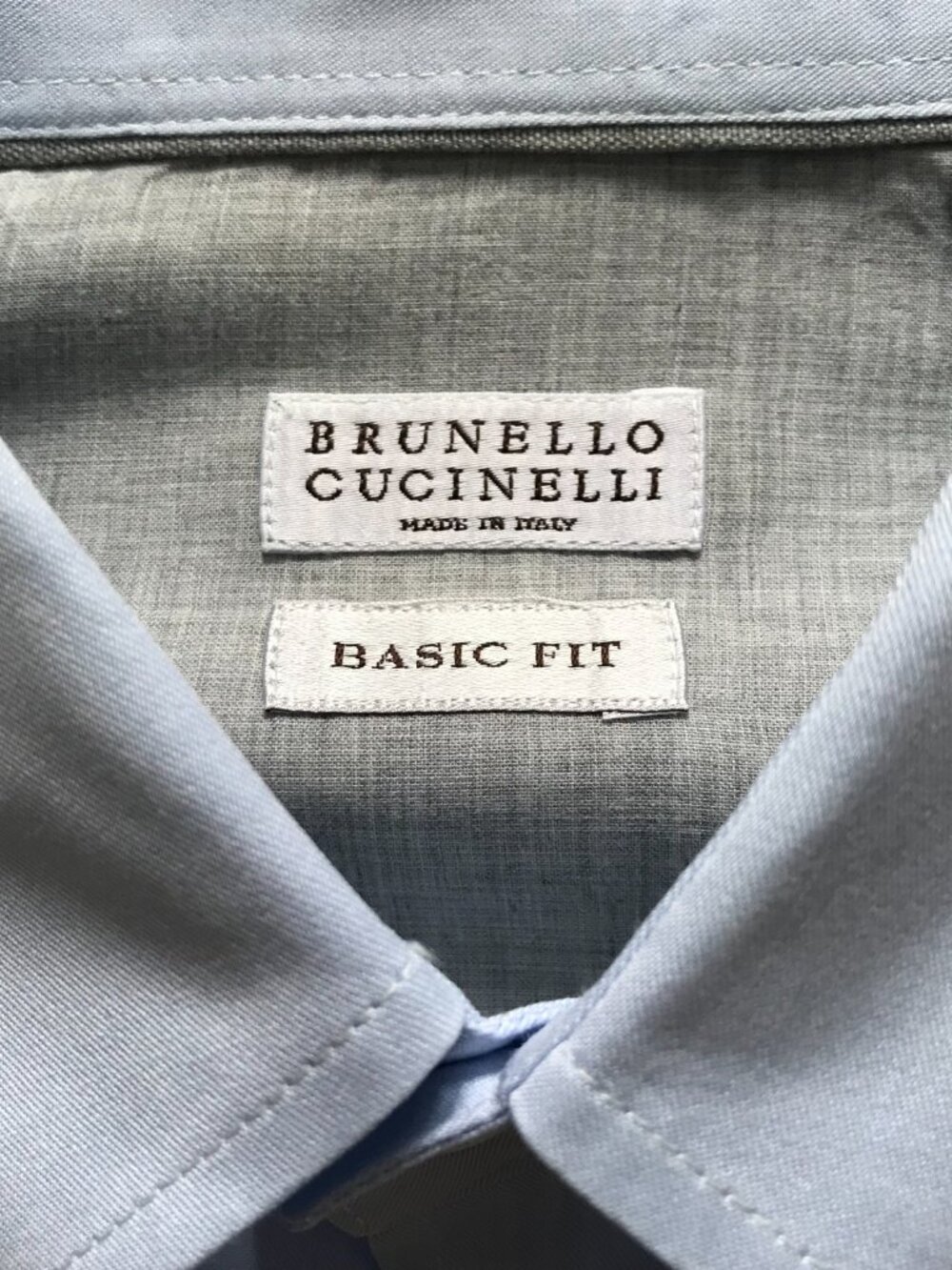 Brunello Cucinelli Basic Fit Sport Dress Shirt Mens Large Blue Long Sleeve - Picture 8 of 13